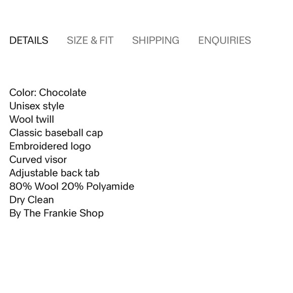 The Frankie Shop Wool Baseball Cap in Chocolate - Picture 5 of 8